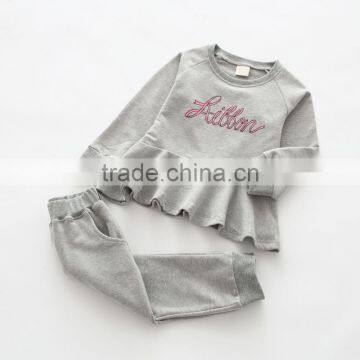 Wholesale Autumn Words Printing Casual Style Cotton Girls Boutique Clothing Set photo-6
