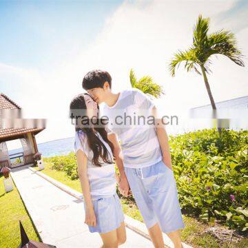 The New Summer 2016 Han Edition of Short Sleeve Shorts Knitted Cotton Lovers Pajamas Casual Leisurewear Suit Women Short photo-3