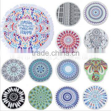 Custom Round Beach Towels With Tassel, Turkish Round Beach Towel 100% Cotton