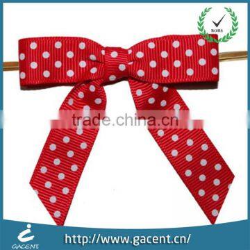 Single face printed polyester gift ribbon bow with nice design