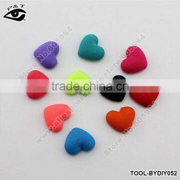 17x14mm Flatback fabric button heart shaped button for clothing hair accessories craft bags shoes