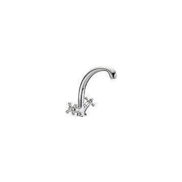 Classic Curve Swivel Single Hole Double Handle Kitchen Faucet With Filter