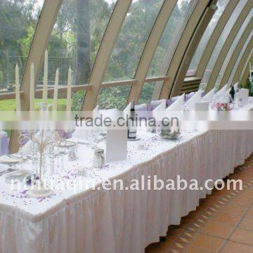 wedding and banquet shirred pleated table skirting box pleats