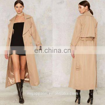 China custom women long maxi trench coat wholesale