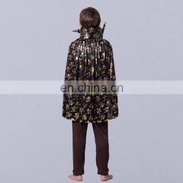 Wholesale kid halloween witch cloak sexy gold and silver skull cape in cheap price