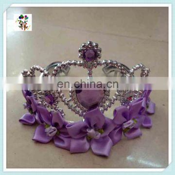 Cheap Plastic Kids Girl Princess Party Flowers Rhinestone Tiaras HPC-0756