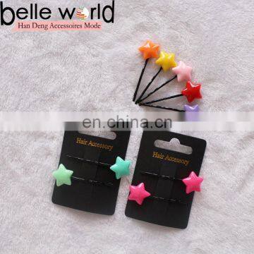 Candy Colors Children Plastic Star Hair Bobby Pins in Stock