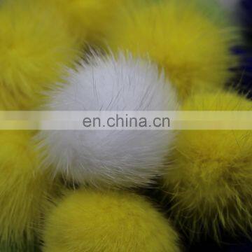 3-5cm size wholesale price mink fur pom pom mixed colors thick soft underfur