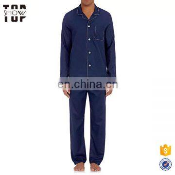 Alibaba express china mens pajama set with white piping men's pajamas men