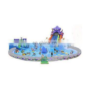 2017 giant inflatable water pool for kids and adults/inflatable water game/outdoor water park with slides