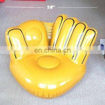 inflatable yellow hand shaped sofa