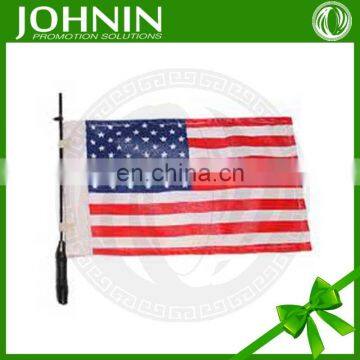 High quality OEM strong metal pole polyester usa motorcycle flags