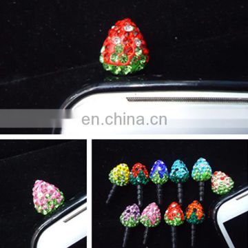 Wholesale diamond cell phone anti-dust ear cover caps plug for iphone samsung MCD-0005