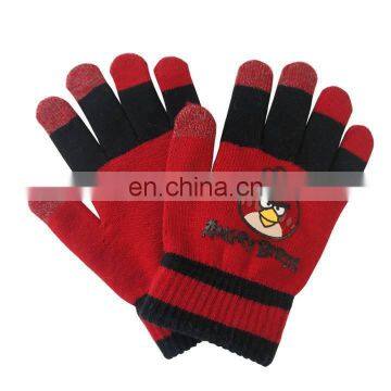 birds knitted touch gloves