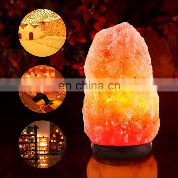 Himalayan Salt Lamp Natural Himilian Hymalain Pink Salt Rock Lamps with Genuine Wood Base,