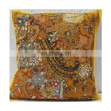 Indian Hand Patchwork Throw Pillow cover Cushion Cover 17'' Embroidered Beaded Ethnic decorative Vintage Cushion Covers cases