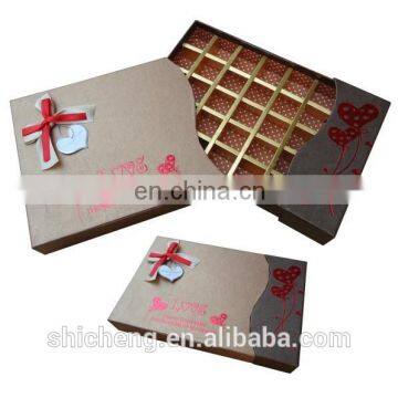 Custom size divider chocolate package box cardboard