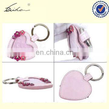 DELICATE FOR GIRL HEART SHAPE PHOTO FRAME LEATHER KEY CHAIN