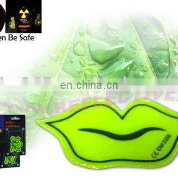 Reflective mouth sticker with self-adhesive material