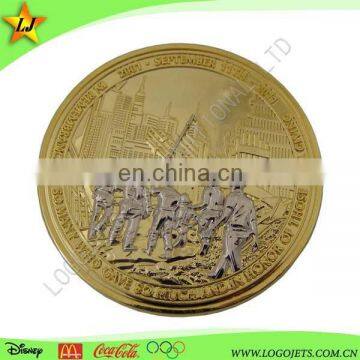 High quality antique gold plating 3d design challenge coin for army