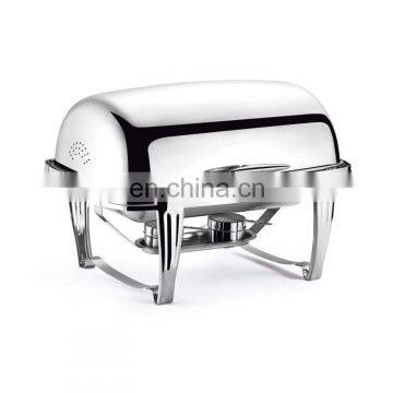 Stainless Steel Food Bowl Boiler Electric Heating Meal Stove Rectangular Food Warmers Chafing Dish Buffet For Catering