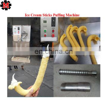 J Shaped Ice Cream Puffing Machine puffed corn ice cream puffing machine