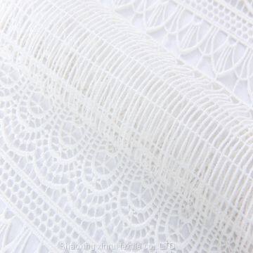 white cotton embroidery chemical lace embroidered fabric