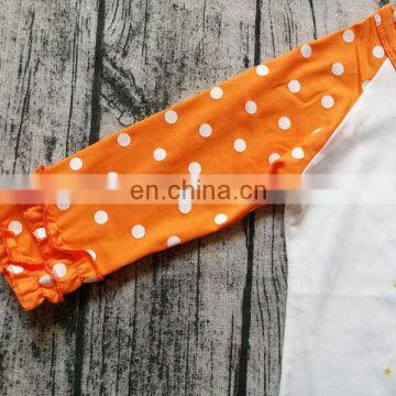 Halloween Pumpkin Shirts Baby Girl Ruffle Sleeve Tops Spring Autumn Tees photo-3