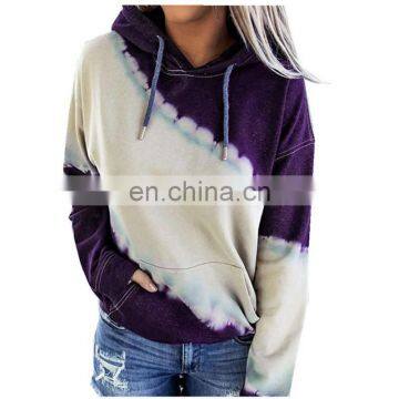 Autumn/winter European and American Women's Blouse Loose Tie-dye Printed Long Sleeve Hoodie Sweatshirts photo-6