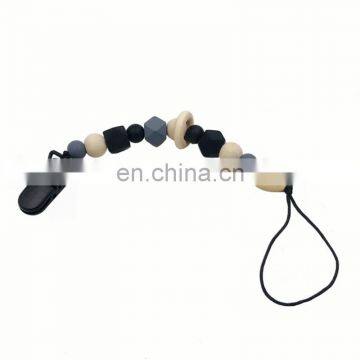 Food Grade Silicone Teething Beads Pacifier Clip photo-3