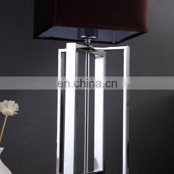 Customize Logo Silver Iron Base Cheap Modern Nightstand Lamp for Office Home Hotel photo-6