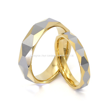 Faceted Tungsten Gold Ring