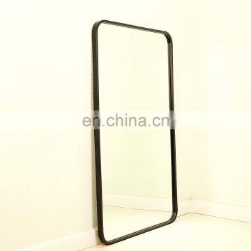 Round Corner Rectangle Mirror Metal Frame Decorative Black Mirror