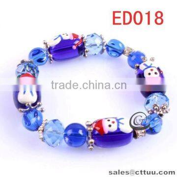 wholesale blue glass bead bracelet for studen