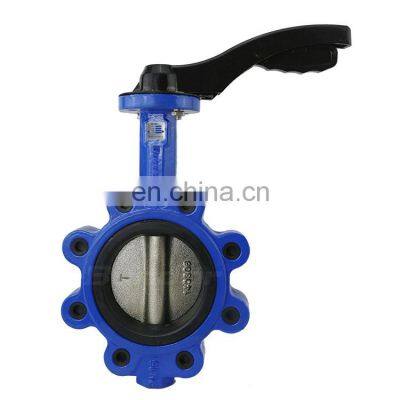 Bundor DN100 PN16 lug wafer butterfly valve with aluminium handle manufacturer