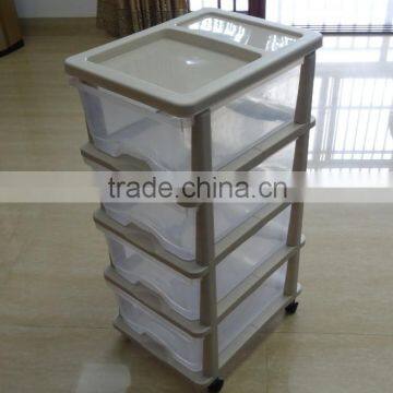 2016 hot selling 4 layers detachable transparent plastic storage drawer, locker, cabinet