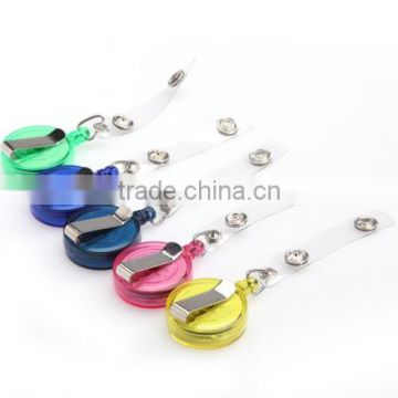 Colourful Round Retractable ID Reel Chain Badge Holder Key Tag Clip 32mm