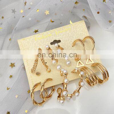 3 Pair/sets Bohemian Style Drop Oil Alloy Combination Ladies Tassel Eardrop Earring Set Earrings