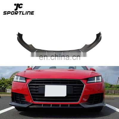 JC Sportline Carbon Fiber TT MK3 Front Bumper Lip for Audi TT 8S Quattro 15-18