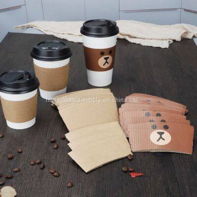 Custom printed china cup holder disposable coffee cup sleeves disposable tableware