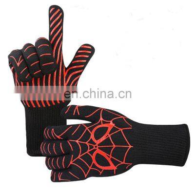 932F Long Forearm Protection Heat Resistant BBQ Grilling Gloves for Kitchen Outdoor Cooking Baking