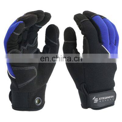 Anti vibration synthetic leather microfiber mechanic work gloves