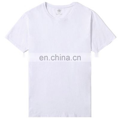 Mens blank custom logo casual cotton promotional crew regular short sleeve sublimation printing white t-shirt