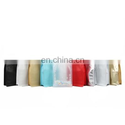 In stock ready to ship colorful easy tear zip lock aluminum foil laminated coffee tea flat bottom plastic bags