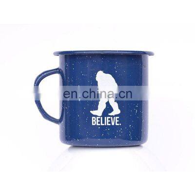 wholesale personalized customized printing guaranteed quality iron 12oz orange enamel mug