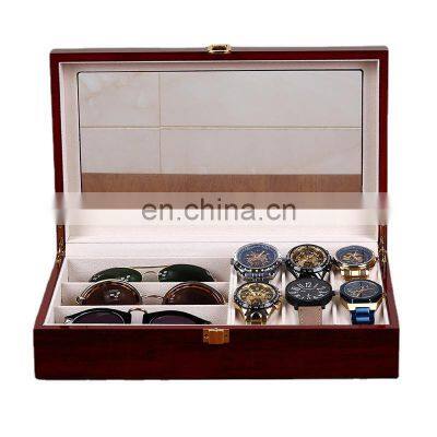 Manufacturer's new paint baking 6-digit watch plus 3-digit glasses box custom jewelry storage and display packaging wooden box