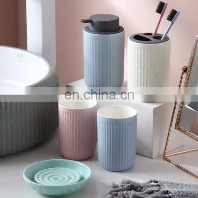 Small MOQ 200pcs New Design White Blue Black Ceramic Bathroom Accessories Sets for Hotel Household photo-3