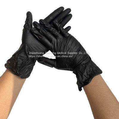 Black Disposable Barber Gloves For Hair Dye Blend Nitrile Gloves photo-2