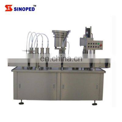 Automatic capping labeling crimping plastic glass penicillin bottle oral liquid vial filling machine