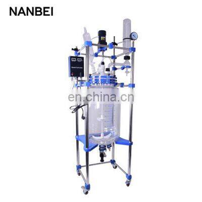 Chemical Mixing Stirring Double Layer Glass Biodiesel Reactor photo-4